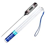 Meilliger Thermometer Küche Universales Haushaltsthermometer Digitales Kochthermometer Küchenthermometer Fleischthermometer, Ablesbar 50°C- 300°C, °C/°F Umschaltbar Thermometer mit Schutzhülle