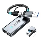 Papeaso Videoaufnahmekarte, 4K HDMI auf USB 3.0/Type-C Capture Card, 1080P 60fps Video Capture Device, for Streaming, Teaching, Gaming, Video conferencing or Live Broadcasting