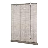 Ventanara® Rollo Bambus Bambusrollo inkl Montagematerial (grau, 120 x 160 cm)