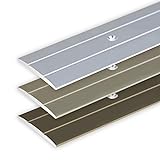 Toolerando Übergangsprofil Übergangsleiste Bodenleiste aus Aluminium zum Schrauben, Profil 100 cm x 36 mm x 2,5 mm, Silber
