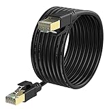 XBOHJOE CAT 8 Ethernet-Kabel, 5 m, Gigabit Lan Cat8, Outdoor Internet, 40 Gbit/s Netzwerk 2000 MHz, RJ45-Kabel für Computer, strapazierfähiges Patchkabel, 10 m