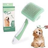 Phantasy® Klein Haustier Hundebürste Katzenbürste, Haustier Bürsten Selbstreinigende Fellbürste, Haar Entferner Haustierbürste für Langhaar und Kurzhaar,Grü