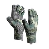 Oyria UV-Schutz Fingerlose Angelhandschuhe UPF50+ Sonnenhandschuhe für Herren Kajak Wandern Paddeln Fahren Kanu Rudern Schutz Fingerlose Handschuhe