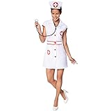 TecTake dressforfun Frauenkostüm sexy Krankenschwester | Aufgedrucktes, rotes Kreuz | Vorne mit Knöpfen | Inkl. Haarreifen (XXL | Nr. 301507)