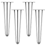 Melko 4er Set Hairpin Legs 25 cm austauschbare Stahl Haarnadel Beine Couchtisch Möbelfüße inkl. Tischbeinschoner
