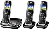 Panasonic KX-TGJ320EB schnurloses Telefon mit DREI Mobilteilen, mit Unterdrückung unerwünschter Anrufe und LCD-Farbdisplay - Schwarz