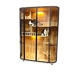 JHMYOB Katzenhaus Katzenvilla aus Holz, luxuriöser Katzenschrank, Massivholz, extra großer Platz, Katzenhaus mit Toilette, Katzenhaus Katzenhaus Indoor(125 * 60 * 165cm)
