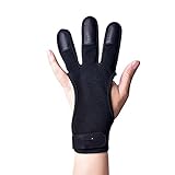 HALASCP Bogenschießen Handschuhe Fingerschutz Leder Dreifingerschutz Bogenschießen Jagdhandschuh für Erwachsene Männer Frauen und Jugend Bogenschießen Schutz 1 Stück