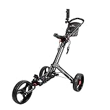 Golf Trolleys Golf Push Cart Swelve Faltbare 3 Räder Züge Cart Golfwagen mit Regenschirm Stand Golf Cart Bag Carrier Golf Trolley (Color : Black)