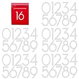 SAVITA 5 Blatt 10cm Nummer Selbstklebend 0-9, Selbstklebend Wasserdicht Reflektierende Nummernaufklebern Hausnummern für Briefkasten Aufkleben Tür Fenster Adresse Werbetafel Autoschild (Weiß)