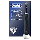Oral-B Vitality Pro Elektrische Zahnbürste/Electric Toothbrush, 1 Aufsteckbürste, 3 Putzmodi für Zahnpflege, Designed by Braun, schw