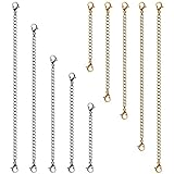Gelb&Schwarz Halskette Silber 925 Halsketten Silber-Verlängerungen aus Edelstahl 10Stück Gold mit 5 Halsketten Ritzel (Multicolor, One Size)