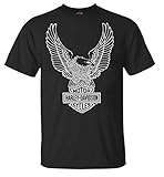 Harley Davidson Herren T-Shirt Adler Graphic Short Sleeve Tee Schwarz Tee 30296656 - Schwarz - XX-Large