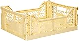 HAY Colour Crate M, Transportbox, gelb, Höhe: 14,5 cm, Tiefe: 30 cm, Länge: 40 cm, 507673
