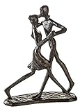 Casablanca Deko Skulptur Dancing - Dekofigur modern Tanzpaar - Eisen - Farbe: Braun brüniert - Höhe 17 cm