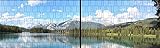 M-tec technology Panorama Zaunposter XL mit Fertigmotiv Bergsee | 8 Streifen | inkl. 16 Klemmschienen in tranparent | Sie kaufen direkt beim Hersteller