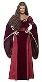 Smiffys 27877X1 - Medieval Queen Deluxe Kostüm mit Kleid Belt und Kopfstück,rot,XL