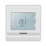 KETOTEK Thermostat Programmierbar für Elektrische Fußbodenheizung mit fühler 16A, Digitale Raumthermostat Fussbodenheizung Elektroheizung LCD Touchscreen