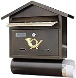 NC Briefkasten Käfige Briefkasten Briefkasten, an der Wand befestigt abschließbar verzinktes Metall Vintage Wohnen schwere wetterfeste Kommentarbox Paketkasten Drop Box 1106