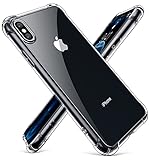 CANSHN Clear für iPhone XS Hülle/iPhone X Hülle [Militärischer Fallschutz] [Nicht Vergilbend] Transparent Stoßfeste Schutzhülle mit Weiche Silikon Bumper Case Handyhülle für iPhone XS/X, Durchsichtig
