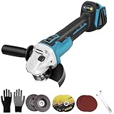 Akku Winkelschleifer 125 Mm, Professional Akku Flex Kompatibel Mit Makita 18 V Akku, 9500RPM Bürstenloser Motor Metallschleifer Zum Schneiden, Schleifen Und Polieren (Ohne Akku)