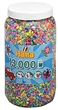 Hama Perlen 211-50 Bügelperlen-Dose mit ca. 13.000 Midi Bastelperlen mit Durchmesser 5 mm im Pastell-Mix, kreativer Bastelspaß für Kinder und Jugendliche, Klein