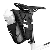 ROCKBROS Satteltasche für Fahrrad wasserdichte Fahrradtasche mit Flaschenhalter für MTB Rennrad Kratzfest Reflektierend ohne Flasche