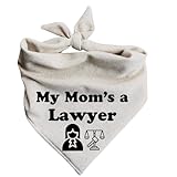 Hundehalstuch mit Aufschrift 'My Mom's a Lawy', Geschenk zum Schulabschluss, Größe L, cremefarben