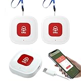 WIOONI 2 Pack Smart Notrufknopf für Senioren WiFi, Persönlicher SOS Notfallknopf, Hausnotruf WLAN, Kompatibel mit Tuya Smart/Smart Life/Alexa für ältere Patienten,