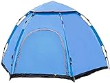 JeeKoudy Sechseckiges Zelt, Easy Pop Up Strand Sun Shelter Tragbarer Baldachin Schatten Medium 3-4 Personen Doppeltüren, Wasserdicht Winddicht, Einfache Installation