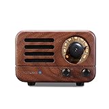 jiande Tragbare Vintage Radio Retro Bluetooth Lautsprecher Walnuss aus Holz Bin/FM Radio altmodischer Stil, starker Bass, lautes Volumen, Bluetooth, USB, 10. 0x52x65mm. (Size : No Bluetooth)