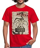 Spreadshirt Looney Tunes Wile E. Coyote Busted Männer T-Shirt, S, Rot