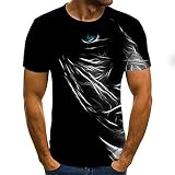 Tshirt Herren Sommer Oberteile Casual Rundhals Tunika Tops Oversized Sportshirt Basic Kurzarm Shirts Lustig Neuartiger Druck Sporthemd Schnell Trocknende Laufshirt Regular F