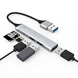 USB Hub, 5 in 1 USB 3.0 Adapter mit 3 x USB 3.0 Ports und SD/TF Kartenleser, kompatibel mit PC, MacBook Air, Mac Pro/Mini, iMac, Surface Pro, XPS, PS4, PS5, Xbox One, Flash Drive, Mobile HDD usw