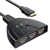 HDMI Splitter HDMI Switch，GANA 4K HDMI Splitter 3 in 1 Out HDMI Verteiler Signal ist Stabil und Glatt UHD HDMI Switcher für Supports Switch, PS4, X-Box, HDTV, Laptop, PC, Spielkonsole (1080P,4K,3D)
