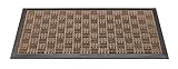 CSN Fussmatte Beige Lota Outdoor 45 x 75 cm | Eingangsmatte Rutschfester Schmutzfänger Fußmatte für Haustür | Teppich Antirutschmatte für Innen und Aussen