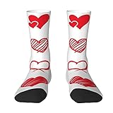 RBAZYFXUJ Lässige Socken, Herzsocken, Outdoor-Multi-Performance-Sportsocken für Wandern, Wandern, Klettern, weiß, One size
