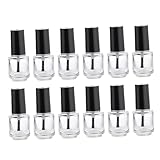 NOLITOY 12er Set 15ML Leere Nagellackflaschen Mit Aluminiumdeckel DIY Nagellack Flaschen Mit Pinsel Für Kreatives Nageldesign Auslaufsichere Nagelgel F