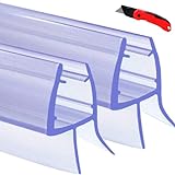 Premium Grid Shower Seal - 2x100CM Duschtürdichtung für 6 mm 7 mm 8 mm Glastürstärken | Wasserabweisende Duschabdichtung oder Duschkabinenabdichtung mit optimal angeordneten Gummilippen (H)