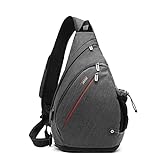 TUDEQU Crossbody Backpack Sling Chest Bag Backpack Hiking Casual Daypack with WET Pocket for Men & Women (DARK GREY)