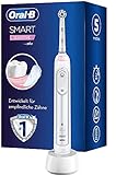 Oral-B Smart Sensitive Elektrische Zahnbürste/Electric Toothbrush, 5 Putzmodi für Zahnpflege und Bluetooth-App, mit visueller Andruckkontrolle, Designed by Braun, weiß