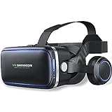 FIYAPOO VR Brille with Kopfhörern Virtual Reality Headset 3D VR Headset Glasses PC Gaming für 4.7-6.53 Inch Android/iOS Smart Phones HD Blaulicht Kinder Adult Virtual Reality Brille (Black)