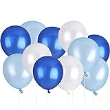 Lelengder 50 x Luftballons Blau | Luftballons | Luftballon für schöne Feiertage und Feste, Baby Shower, die Hochzeit, die zum Geburtstag, 12 Zoll, Perlglanz, Verdicken 3.2G, 3 Farbe