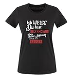 Comedy Shirts - Ich Weiss du hast Recht Aber Meine Meinung gefällt Mir Besser - Damen T-Shirt - Schwarz/Weiss-Rot Gr. XXL