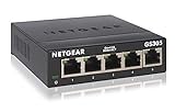 NETGEAR GS305 LAN Switch 5 Port Netzwerk Switch (Plug-and-Play Gigabit Switch LAN Splitter, LAN Verteiler, Ethernet Hub lüfterlos, robustes Metallgehäuse)