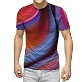 JIEKUJDS Unisex Sommer Kunst Farbe 3D Druck T Shirts Casual Printed Cool Loose Interessant T-Shirt, Dx1599, XL