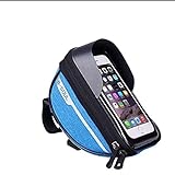 Perthdagaz Fahrrad-Handy-Fronttasche, wasserdicht, mit empfindlichem Touchscreen-Halter, Tasche, Zubehör, Fahrradlenker-Handyhalterung, Aufbewahrungstasche, passend für Handys unter 6,4 Zoll (blau)