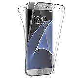 COPHONE® kompatibel Samsung Galaxy S7 Edge Hülle Silikon 360 Grad transparent. Integraler und unsichtbarer Durchsichtige Schutz Galaxy S7 Edge Handyhülle