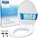 Benkstein® Toilettendeckel mit Absenkautomatik oval weiß – antibakterieller WC Sitz – Quick-Release zur einfachen Reinigung – einfache Montage – Urea-Duroplast – abnehmbar – bis 150 kg belastb