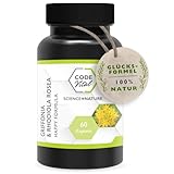 Griffonia & Rhodiola Rosea HAPPY FORMULA - 100% natürliche Glücksformel | Regt die Serotonin Produktion an | Alternative zu Stimmungsaufhellern | + ausgleichender Rosenwurz | 60 Kap